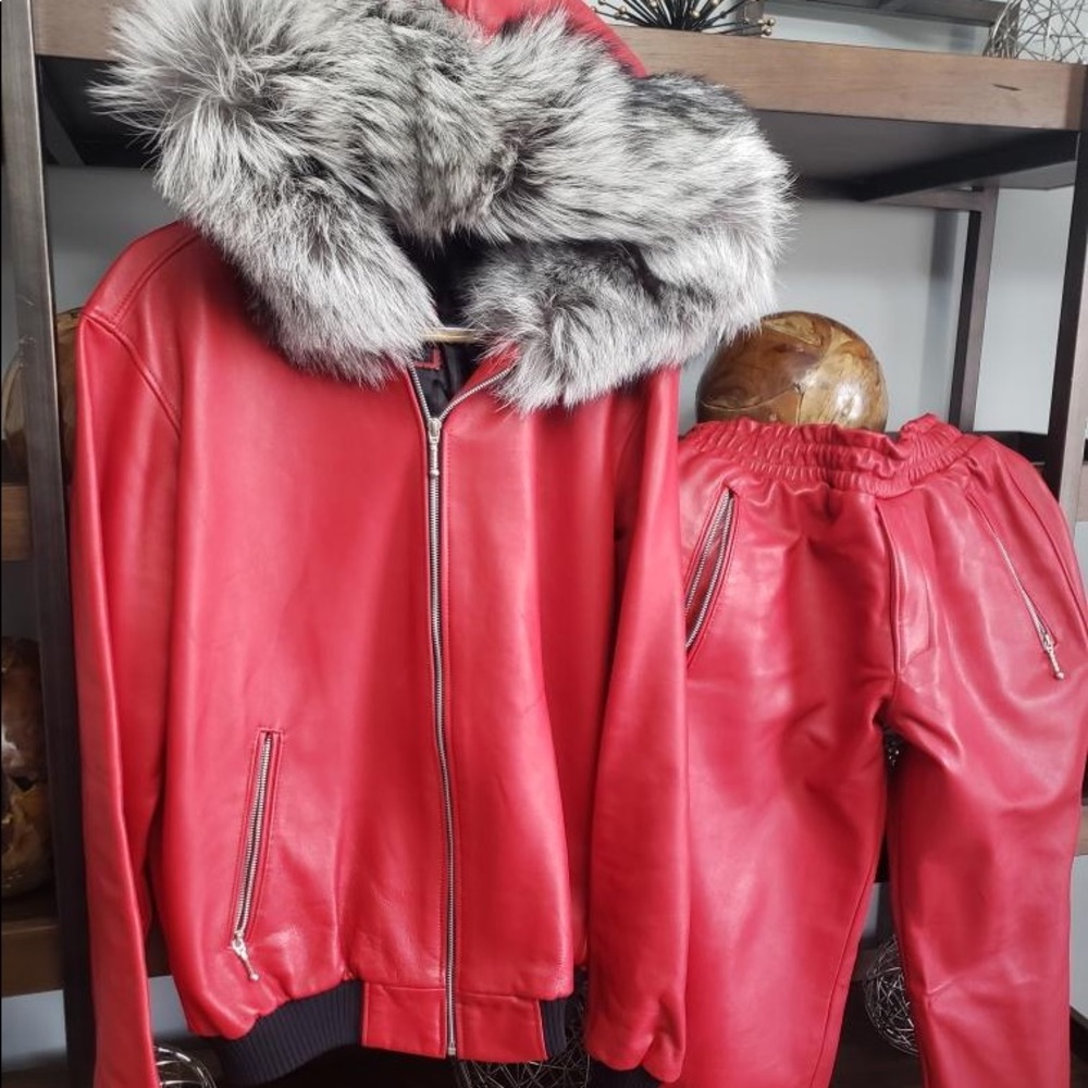 Custom made leather jacket & pants
